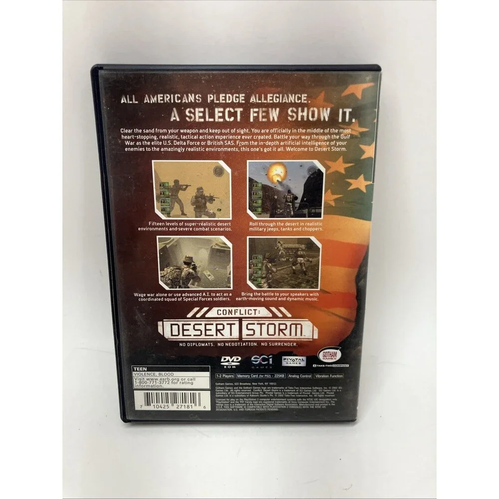 Conflict Desert Storm PS2 CIB W/Manual Black Label Tested & Works